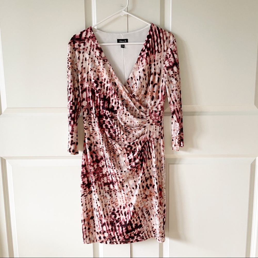 Alexa B Surplice Neckline Sheath Dress
